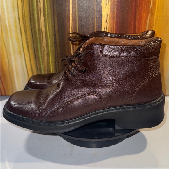 Josef Seibel Brown Leather Lace-up Ankle Chukka Boots Women’s Size EU 39/US 8.5 - Picture 1 of 8